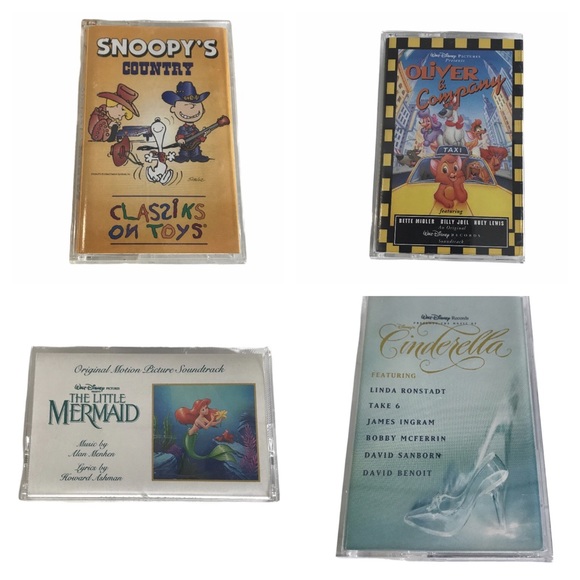 Vintage Disney Music Soundtrack Cassette Tapes Bundle Of Four - Picture 1 of 13